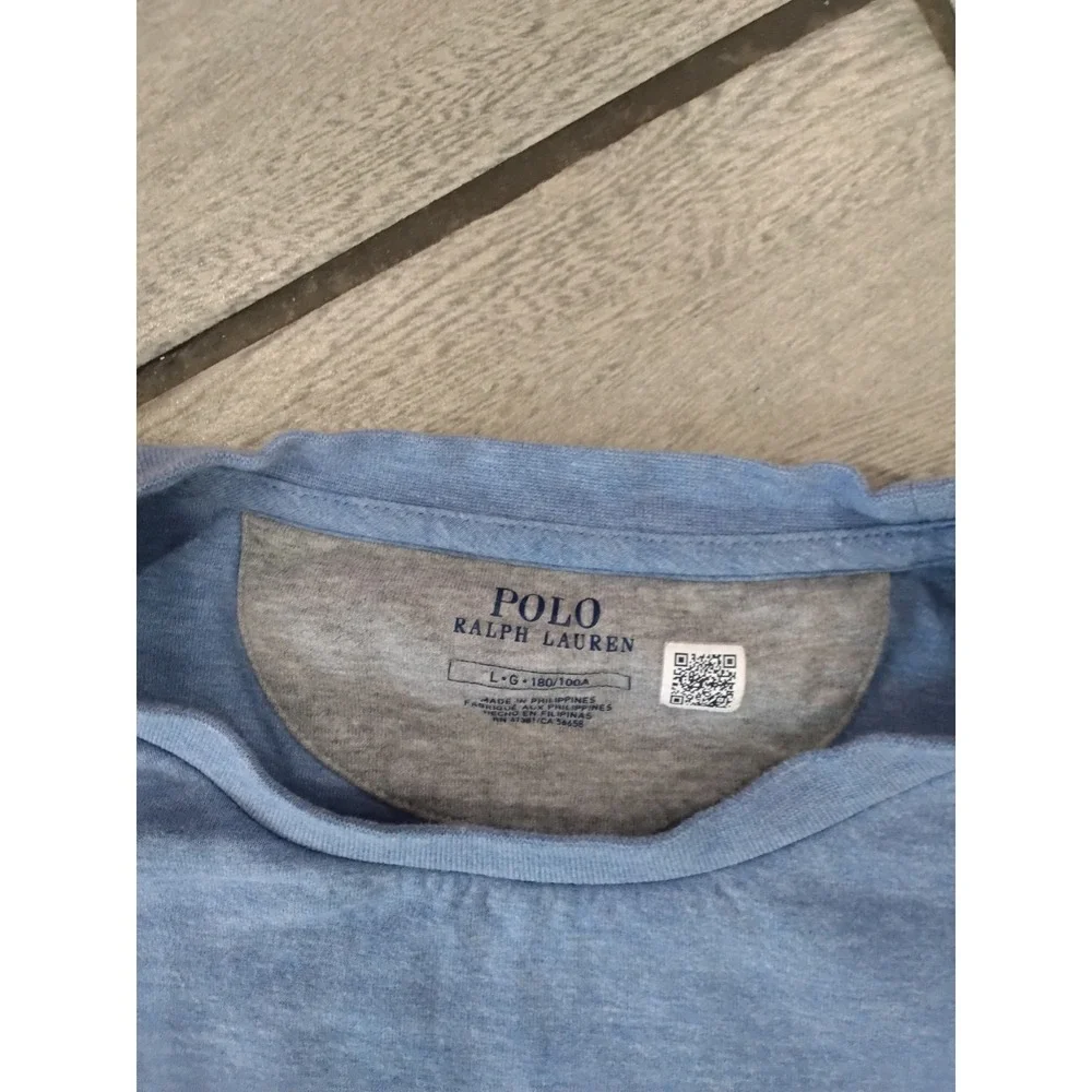 Polo Ralph Lauren Mens Crewneck Sweatshirt Blue Heathered Cotton‎ Blend Large